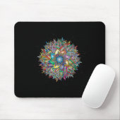 Nirvana-Mandala-Geometrie Heilige Fraktal-Kunst Yo Mousepad (Mit Mouse)
