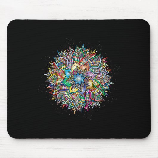 Nirvana-Mandala-Geometrie Heilige Fraktal-Kunst Yo Mousepad (Vorne)