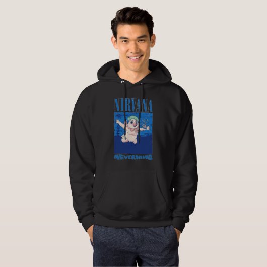 Nirvana Nevermind Anime Parody Design - Retro Grun Hoodie (Vorne ganz)