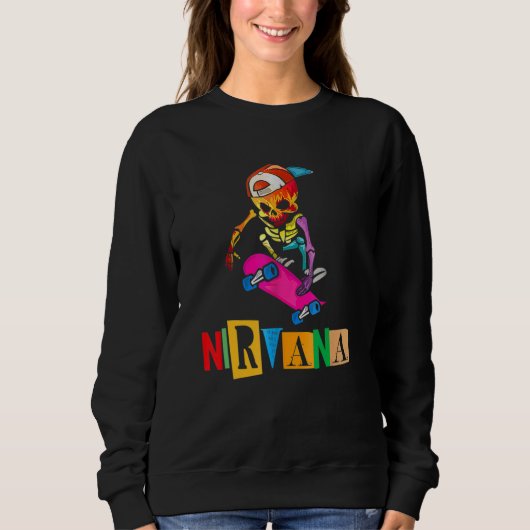 Nirvanas Skateboard Skelton Sweatshirt (Vorderseite)