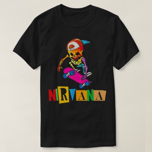 Nirvanas Skateboard Skelton  T-Shirt (Design vorne)