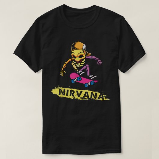 Nirvanas Skateboard Skelton  T-Shirt (Design vorne)