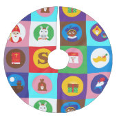 Nischen Zwarte Piet Polyester Weihnachtsbaumdecke (Vorderseite)