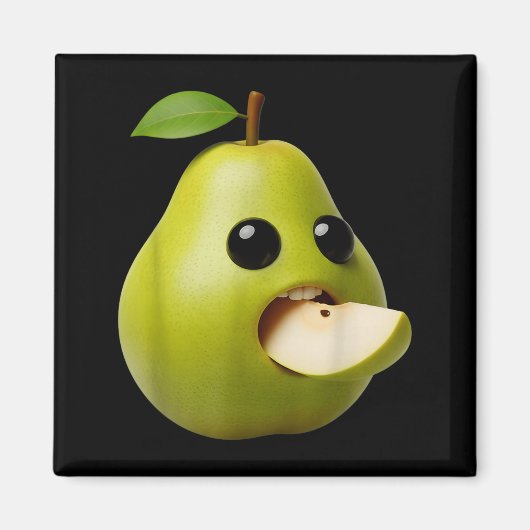 Nischenfrüchte Lustige Birne Meme Brainrot Surreal Magnet (Vorne)