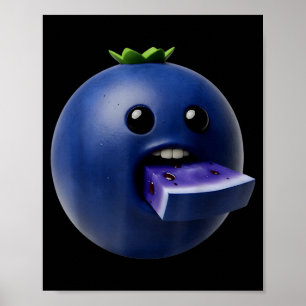 Nischenfrüchte Lustiges Blaubeer-Meme Hirnverrottu Poster