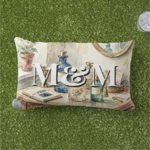 Nischenparfüm-Kollektion, Monogramm Aquarell Kissen Für Draußen