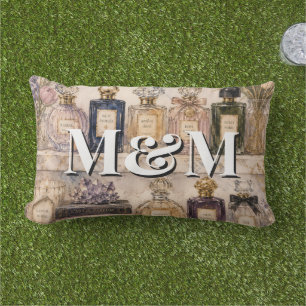 Nischenparfüm-Kollektion, Monogramm Aquarell Kissen Für Draußen