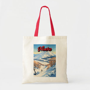 Niseko Hokkaido Japan Winter Reise Kunst Vintage Tragetasche