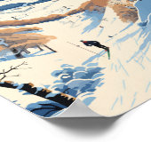 Niseko Hokkaido Japan Winter Travel Art Vintag Poster (Ecke)