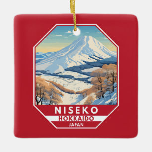Niseko Hokkaido Japan Winterreisen Kunst Vintage Keramikornament