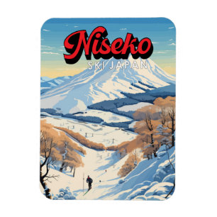 Niseko Hokkaido Japan Winterreisen Kunst Vintage Magnet