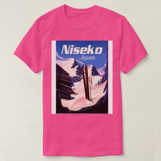 Niseko Hokkaido Vintages Skipposter T-Shirt (Design vorne)