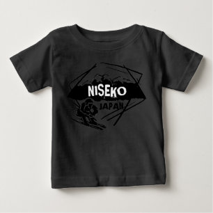 Niseko Japan Black Ski Logo Art Babyoutfit Baby T-shirt
