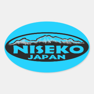 Niseko Japan blaue ovale Aufkleber
