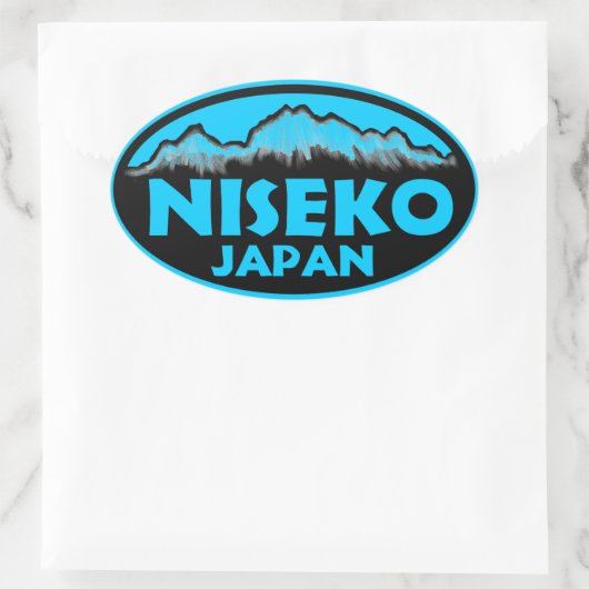 Niseko Japan Blue Oval Aufkleber (Tasche)
