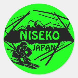 Niseko Japan Green Ski Logo Art Aufkleber