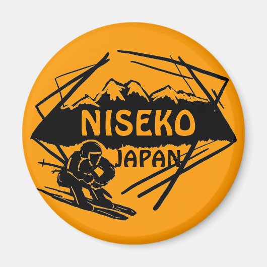 Niseko Japan Orange-Logo Kunst Andenken Magnet (Vorne)