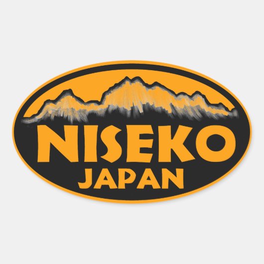 Niseko Japan Orangenaufkleber Ovaler Aufkleber (Vorderseite)