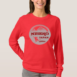 Niseko Japan Rote Snowboard Art Ladys Shirt