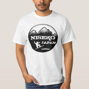 Niseko Japan Schwarz-weißes T-Shirt