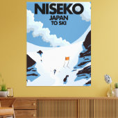 Niseko Japan Ski Print Leinwanddruck (Insitu (Wohnzimmer))