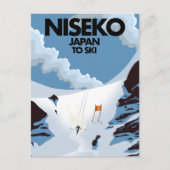 Niseko Japan Ski Print Postkarte (Vorderseite)