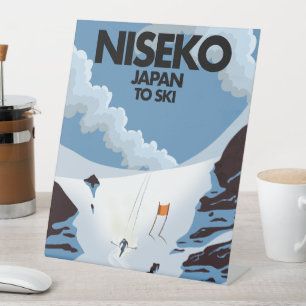 Niseko Japan Ski Print Sockelschild