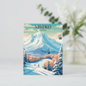 Niseko, Japan: Skireisen Vintag Postkarte (Stehend Vorderseite)