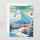 Niseko, Japan: Skireisen Vintag Postkarte (Vorne/Hinten)