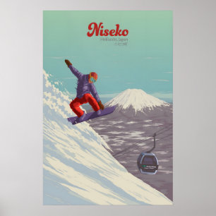 Niseko Japan Snowboarden Reiseplakat Poster