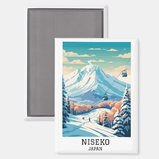 Niseko Japan Winterreise Magnet (Vorderseite/Rückseite)