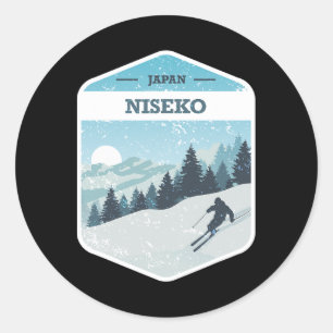 Niseko Ski Resort Japan Hokkaido Insel Snowboardi Runder Aufkleber