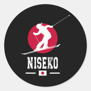 Niseko Ski Resort Japan Hokkaido Japanisches Skifa Runder Aufkleber