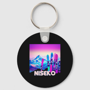 Niseko Ski - Retro 80er Jahre Stil Skifahren und S Schlüsselanhänger