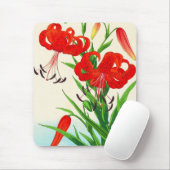 Nishimura Hodo Tiger Lilies shin hanga Blume Mousepad (Mit Mouse)