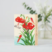 Nishimura Hodo Tiger Lilies shin hanga Blume Postkarte (Stehend Vorderseite)