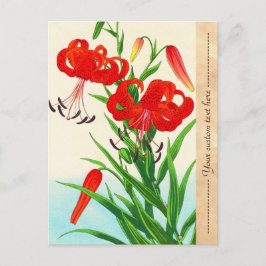 Nishimura Hodo Tiger Lilies shin hanga Blume Postkarte