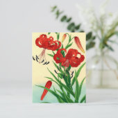 Nishimura Hodo Tiger Lilies Shin Hanga Blume Postkarte (Stehend Vorderseite)