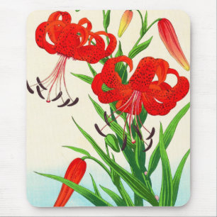 Nishimura Hodo Tigerlilien shin hanga Blumen Mousepad