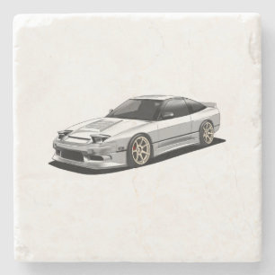 Nissan 240sx handgezeichnete Kunstwerke Steinuntersetzer