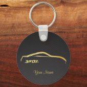 Nissan 350Z Logo-Pinselstrich mit Imitat Carbon Schlüsselanhänger (Vorderseite)