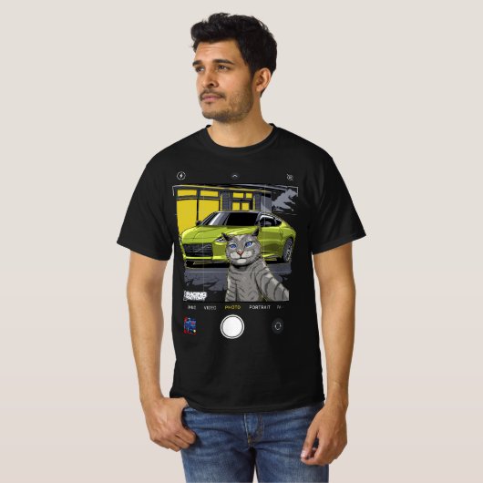 Nissan 400z Selfie Cat T-Shirt (Vorne ganz)