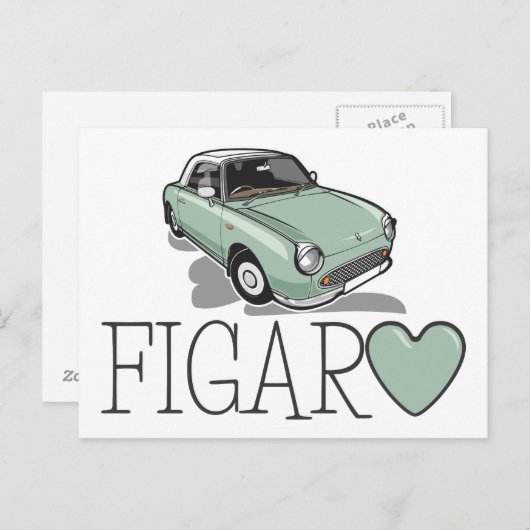 Nissan Figaro Emerald Green Postkarte (Vorne/Hinten)