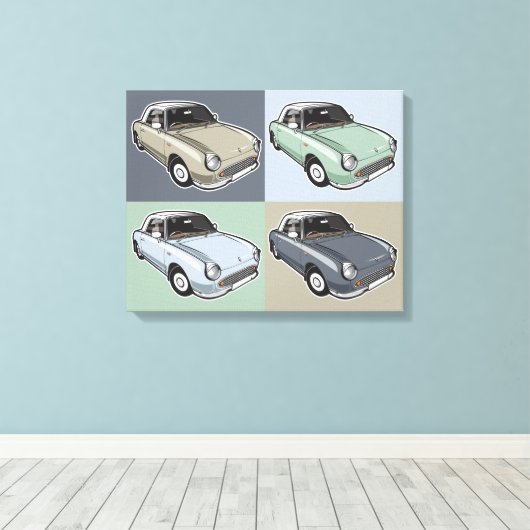 Nissan Figaro in vier Farben Leinwanddruck (Insitu (Holzboden))