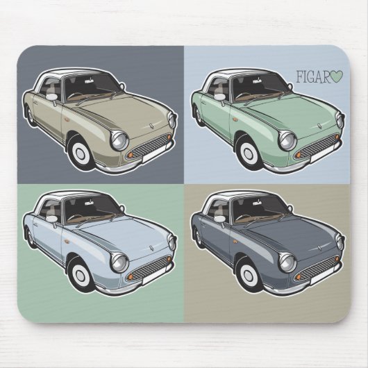 Nissan Figaro in vier Farben Mousepad (Vorne)