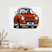 Nissan Figaro Karikatur rot Poster (Küche)