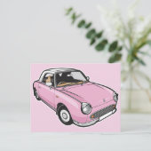 Nissan Figaro Pink Postkarte (Stehend Vorderseite)