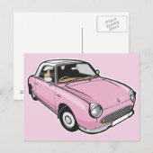 Nissan Figaro Pink Postkarte (Vorne/Hinten)
