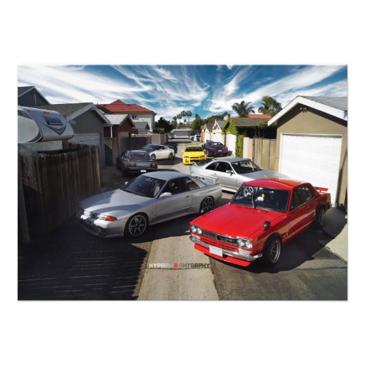 Nissan GT-R32 R33 R34 R35 Skyline Hakosuka Fotodruck (Vorne)