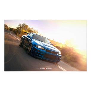 Nissan GT-R34 Skyline Spec Nur in Kalifornien Fotodruck